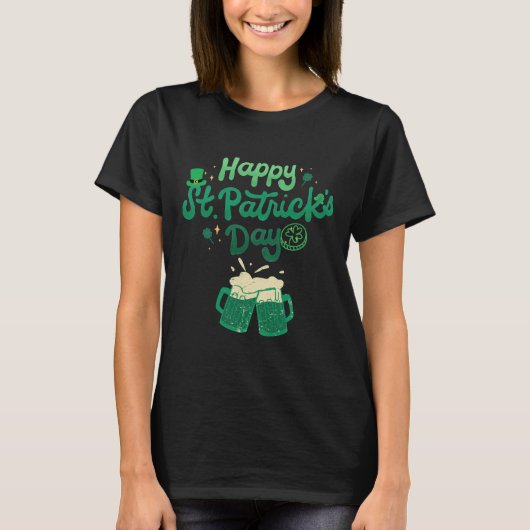 Happy St Patricks day Clover Shamrock Gift T-shirt (Voorkant)
