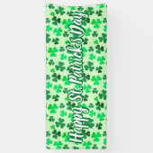 Happy St Patrick's Day Clover Shamrock Irish Party Spandoek (Verticaal)