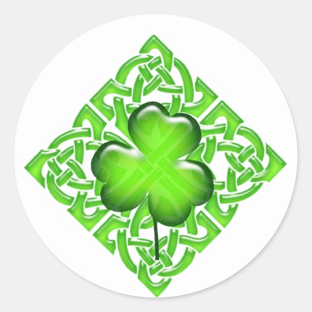 Happy St. Patrick's Day Clover Shamrock Lucky Luck Ronde Sticker (Voorkant)