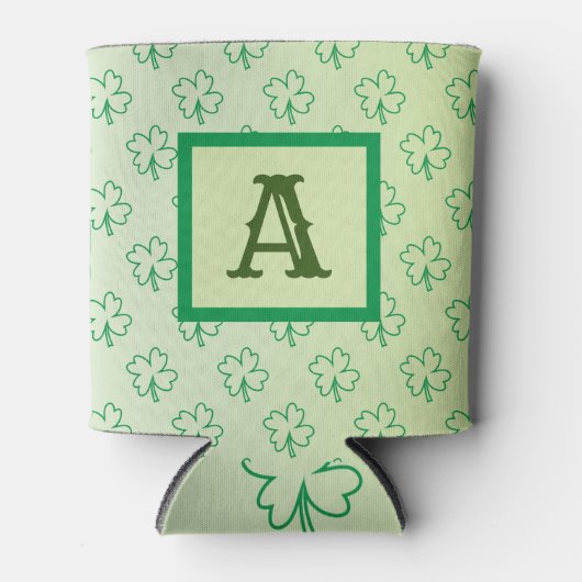 Happy St Patrick's day clover shamrock monogram Blikjeskoeler (Voorkant)