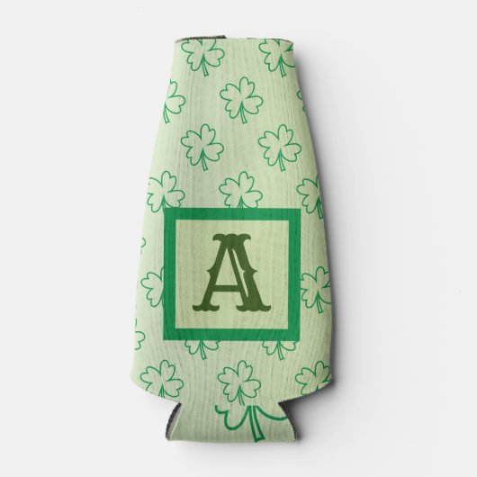 Happy St Patrick's day clover shamrock monogram Ca Flesjeskoeler (Voorkant)