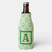 Happy St Patrick's day clover shamrock monogram Ca Flesjeskoeler (Fles Voorkant)