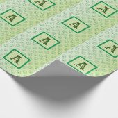 Happy St Patrick's day clover shamrock monogram Cadeaupapier (Hoek)