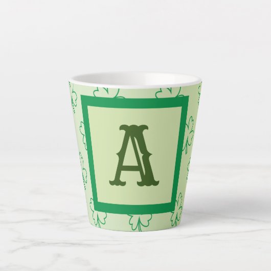 Happy St Patrick's day clover shamrock monogram Latte Mok (Voorkant)