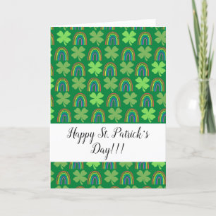Happy St Patrick's Day Clovers Folded Holiday Card Feestdagen Kaart