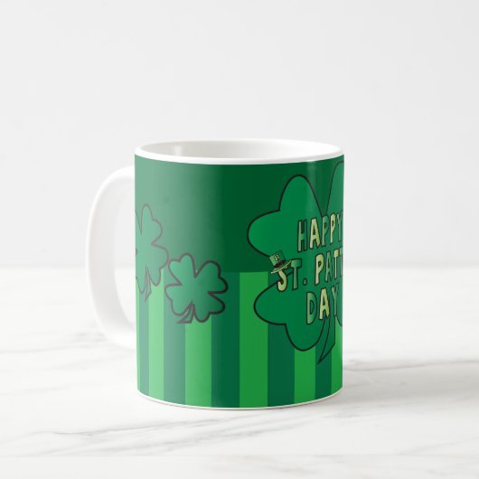 Happy 🍀 St. Patrick's Day Clovers Koffiemok (Voorkant links)