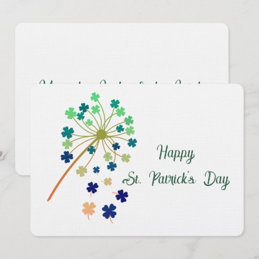 Happy St. Patrick's Day Clovers Notitiekaartje (Voorkant / Achterkant)