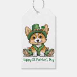 Happy St. Patrick's Day Corgi Dog Cadeaulabel
