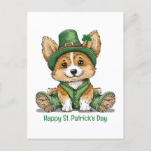 Happy St. Patrick's Day Corgi Dog
