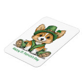 Happy St. Patrick's Day Corgi Dog Magneet (Linkerzijde)