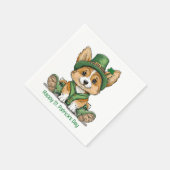Happy St. Patrick's Day Corgi Dog Servet (Hoek)