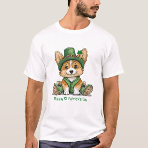 Happy St. Patrick's Day Corgi Dog T-shirt