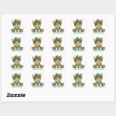 Happy St. Patrick's Day Corgi Dog Vierkante Sticker (Vel)