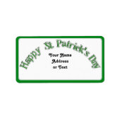 Happy St. Patricks Day Curved Text Afbeelding Etiket (Voorkant)
