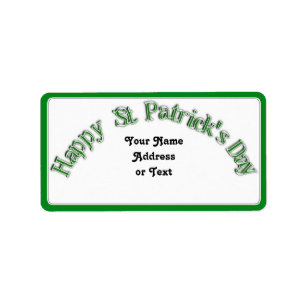 Happy St. Patricks Day Curved Text Afbeelding Etiket