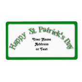 Happy St. Patricks Day Curved Text Afbeelding Etiket (Voorkant)