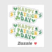 Happy St. Patrick's Day Custom-Cut Vinyl Sticker (Vel)