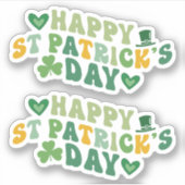 Happy St. Patrick's Day Custom-Cut Vinyl Sticker (Voorkant)