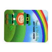 Happy St Patrick's Day Custom Name Leprechaun Magneet (Horizontaal)