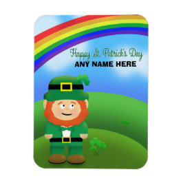 Happy St Patrick's Day Custom Name Leprechaun Magneet