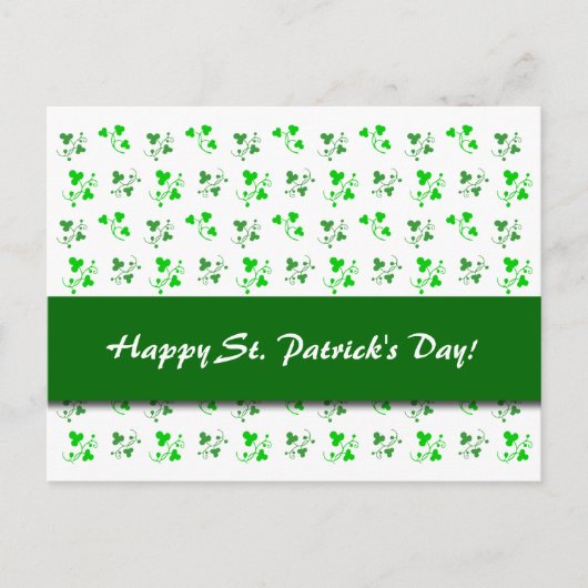 Happy St. Patrick's Day Custom Shamrock Briefkaart (Voorkant)