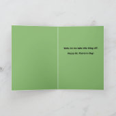 Happy St Patrick's Day Cute Dog in Face Mask Feestdagen Kaart (Binnen)