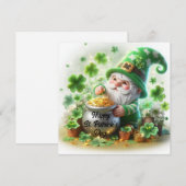 Happy St Patrick's Day Cute Gnome Feestdagenkaart (Voorkant / Achterkant)