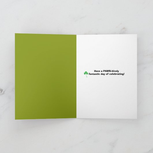 Happy St. Patrick's Day Cute Labradoodle iDog Feestdagen Kaart (Binnen)