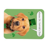 Happy St Patrick's Day Cute Labrador Puppy Magneet (Horizontaal)