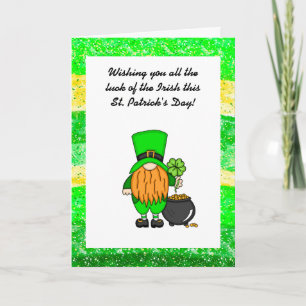 Happy St Patrick's Day   Cute Leprechaun Kaart