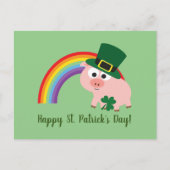 Happy St. Patrick's Day Cute Leprechaun Pig Briefkaart (Voorkant)