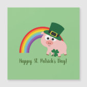 Happy St. Patrick's Day Cute Leprechaun Pig Card (Voorkant)