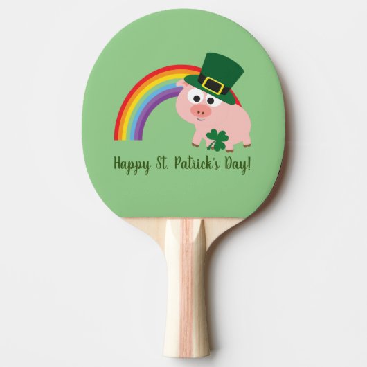 Happy St. Patrick's Day Cute Leprechaun Pig Tafeltennisbatje (Voorkant)
