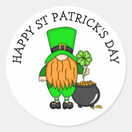 Happy St Patrick's Day | Cute Leprechaun Ronde Sticker