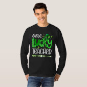 Happy St Patricks Day Cute One Lucky Teacher Shamr T-shirt (Voorkant volledig)