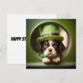 Happy St. Patrick's Day Cute Puppy Kaart (Voorkant / Achterkant)