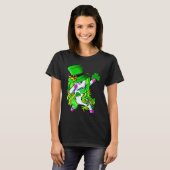 Happy St Patrick's Day Dabbing Unicorn Lucky Shamr T-shirt (Voorkant volledig)