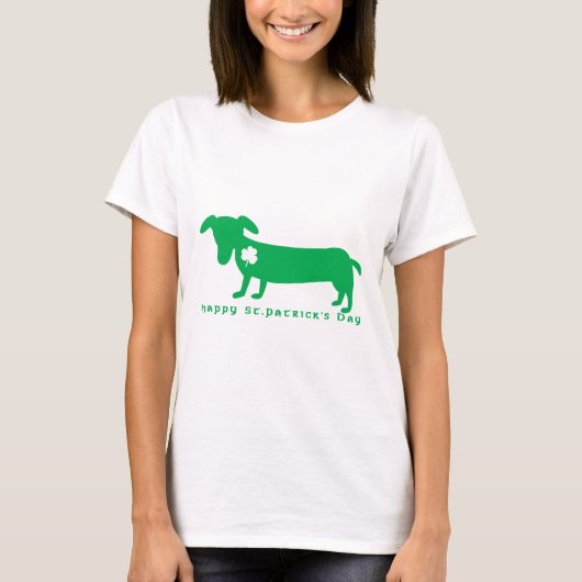 Happy St. Patrick's Day Dachshund T-shirt (Voorkant)