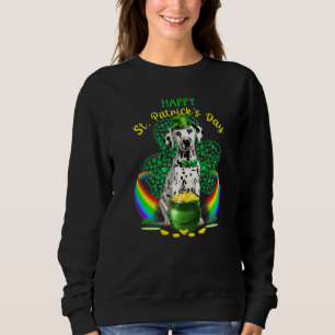 Happy St Patricks Day Dalmatian Leprechaun Pet Sha Trui
