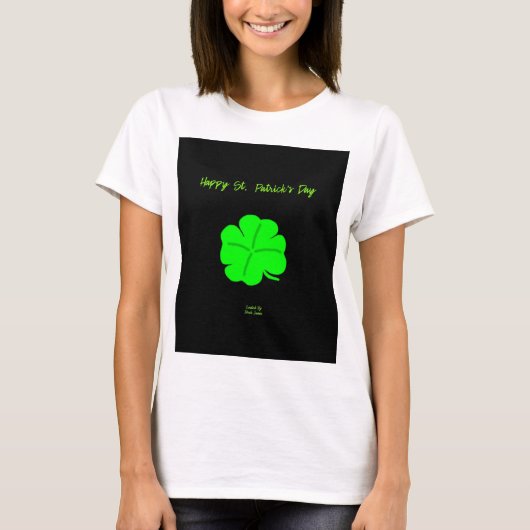 Happy St. Patrick's Day Dames Wit T Shirt (Voorkant)