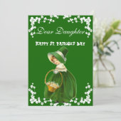 Happy St. Patricks Day Daughter, Clover Feestdagenkaart (Staand voorkant)