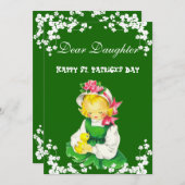  Happy St Patricks Day Daughter, Clover Fun Feestdagenkaart (Voorkant / Achterkant)