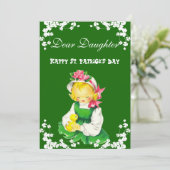  Happy St Patricks Day Daughter, Clover Fun Feestdagenkaart (Staand voorkant)