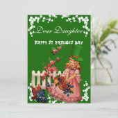  Happy St. Patricks Day Daughter, Flowers Feestdagenkaart (Staand voorkant)