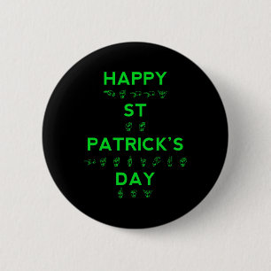 Happy St Patricks Day Deaf Pride gebarentaal ASL Ronde Button 5,7 Cm