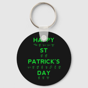Happy St Patricks Day Deaf Pride gebarentaal ASL Sleutelhanger