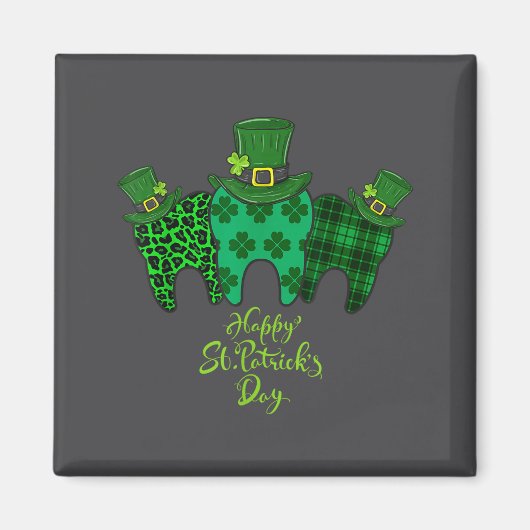 Happy St Patrick's Day Dental Istant Tooth Patrick Magneet (Voorkant)