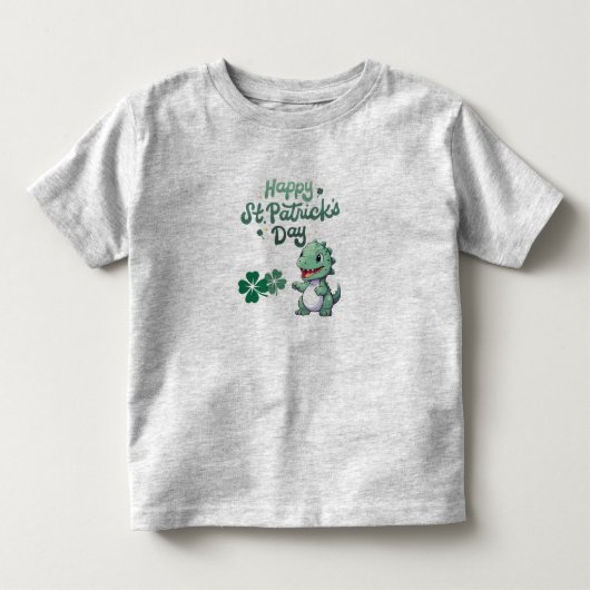Happy St. Patrick's Day Dino Kinder Shirts (Voorkant)