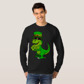Happy St Patrick's Day Dinosaur Rex Lucky Shamrock T-shirt (Voorkant volledig)