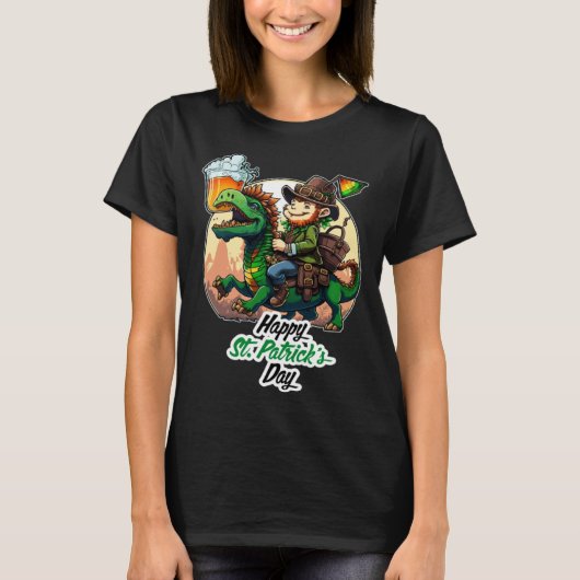 Happy St Patricks Day Dinosaur St Pat Rex Day Todd T-shirt (Voorkant)